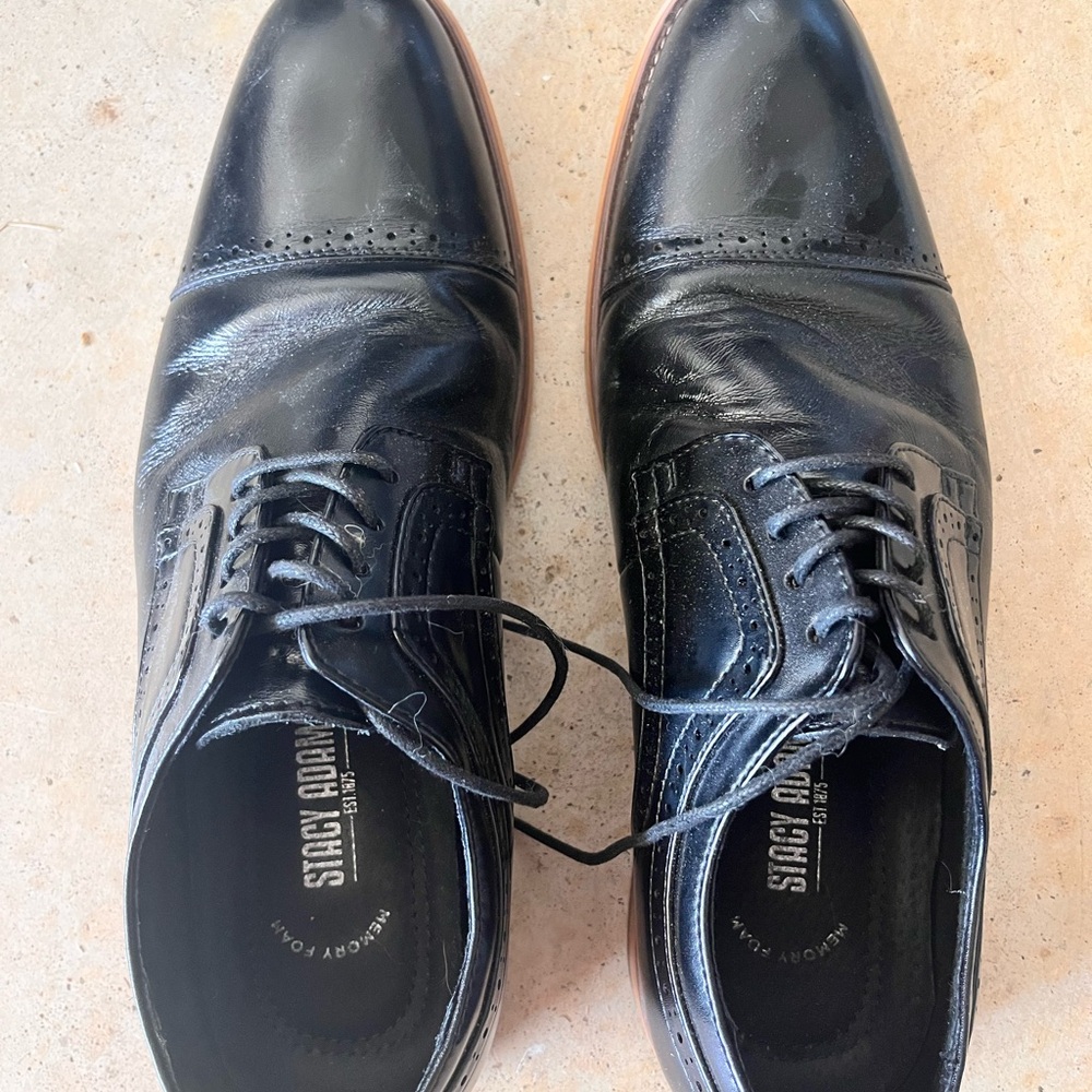 Stacy Adams Glossy Black Men's Oxfords